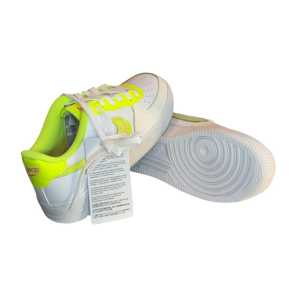Nike Air Force 1 Low LV8 GS White Volt Pink Size Women’s 8/Youth 6.5 NWT💚 - Picture 3 of 6